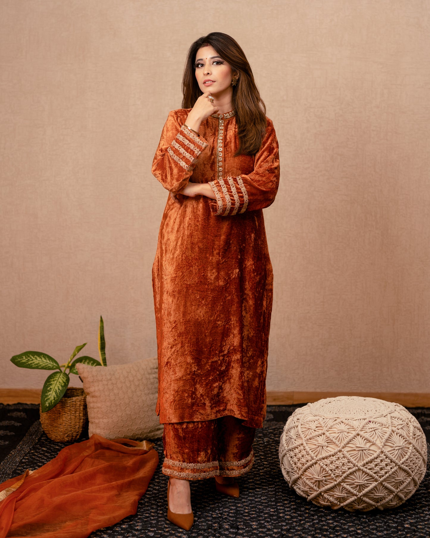 Meher Velvet Suit Set